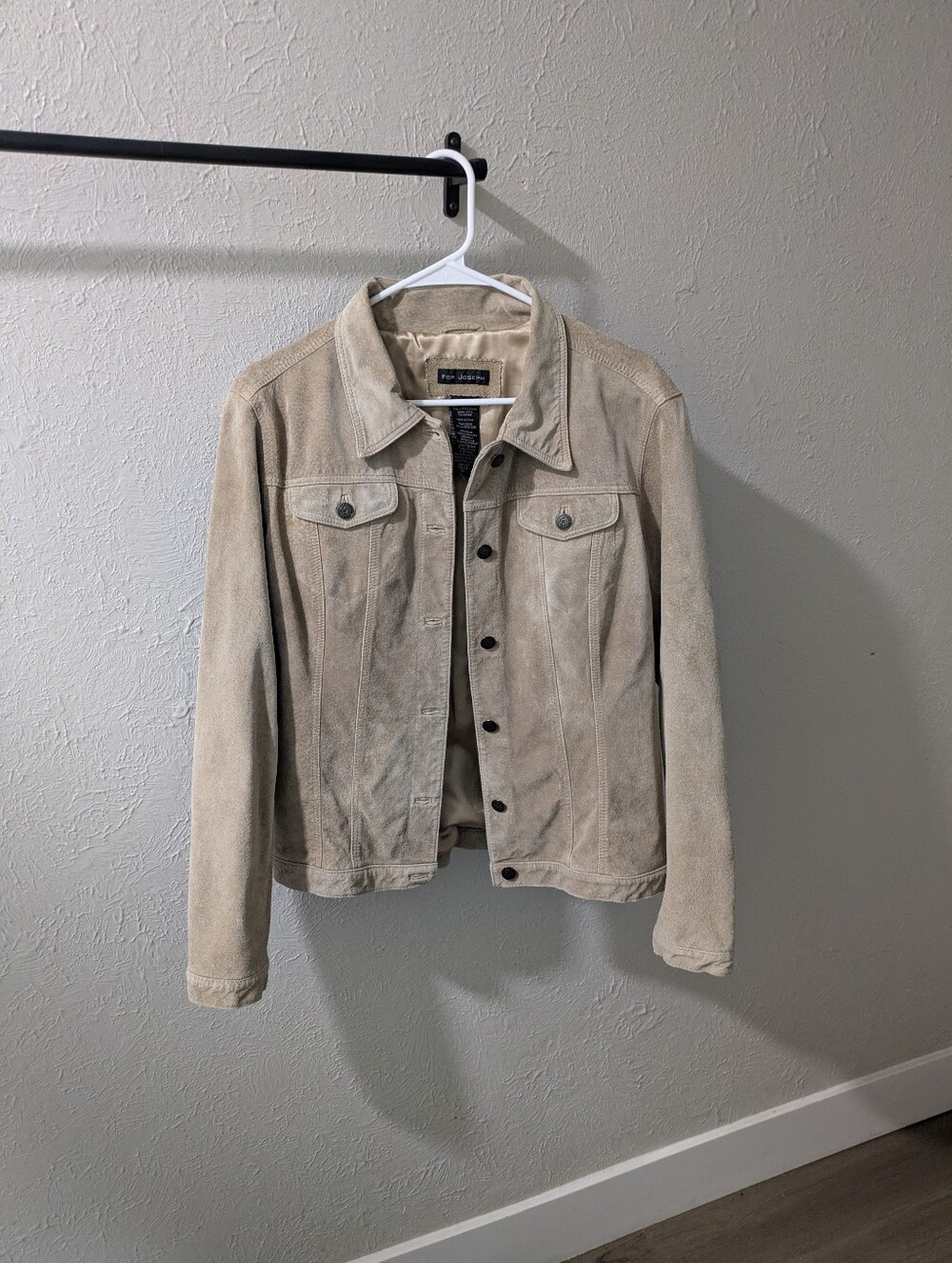 For Jospeh Suede Leather Women’s Beige Suede Button Jacket